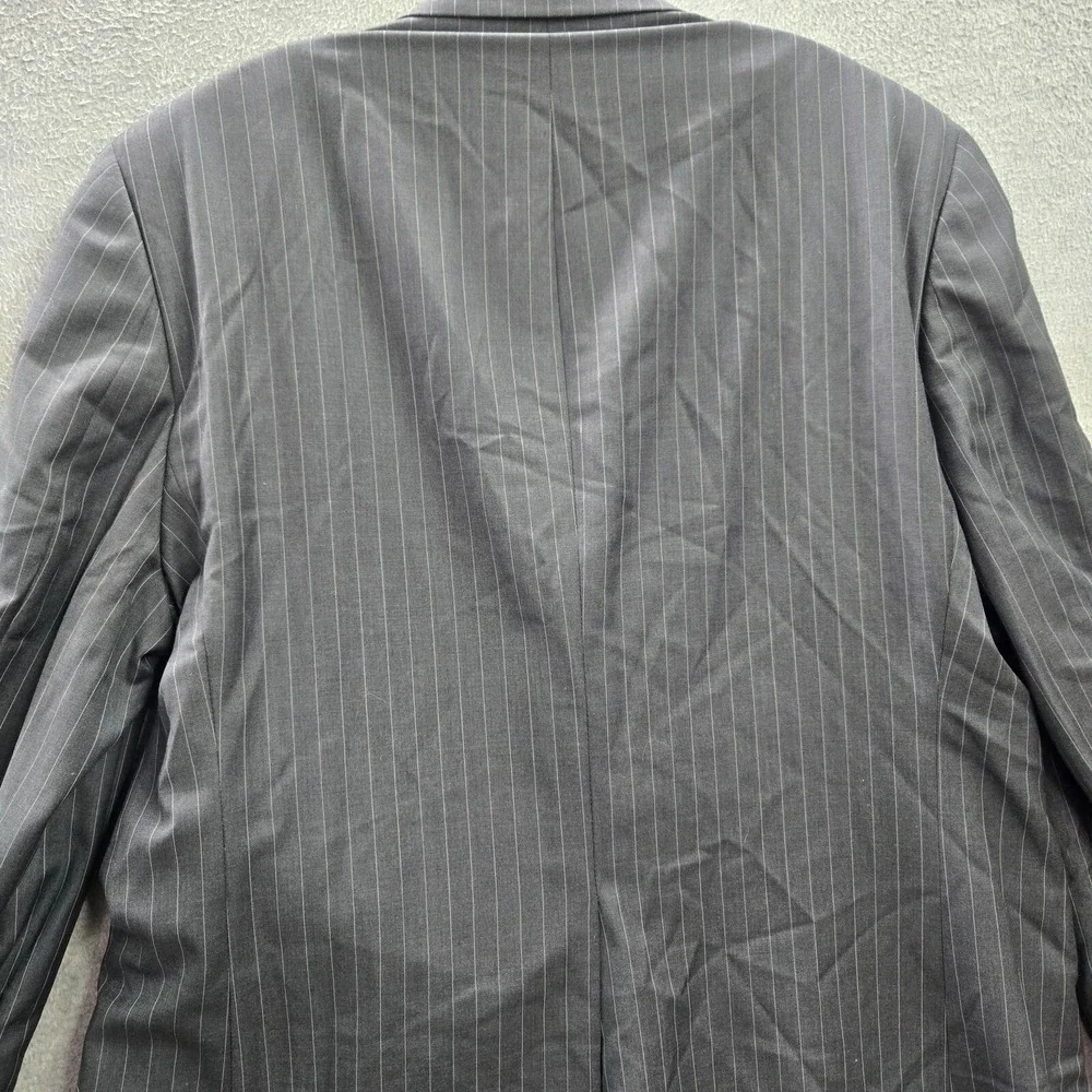 Ralph Ralph Lauren Men Jacket 44 Gray Striped Blazer‎ 2 Button Wool
